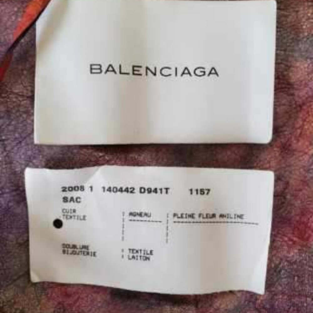 Balenciaga pink blue purple gray graffiti classic giant day city bag work agneau - Picture 5 of 14